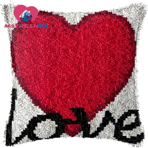Love latch hook embroidery pillow cross-stitch pillow latch hook kits embroidery carpet do it yourself Foamiran for crafts