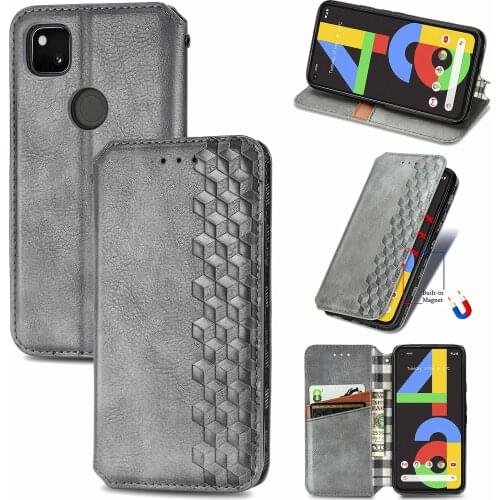 Fashion PU Leather Flip Case For Google Pixel 4A Mobile Phone Bag Magnetic Suction Cover