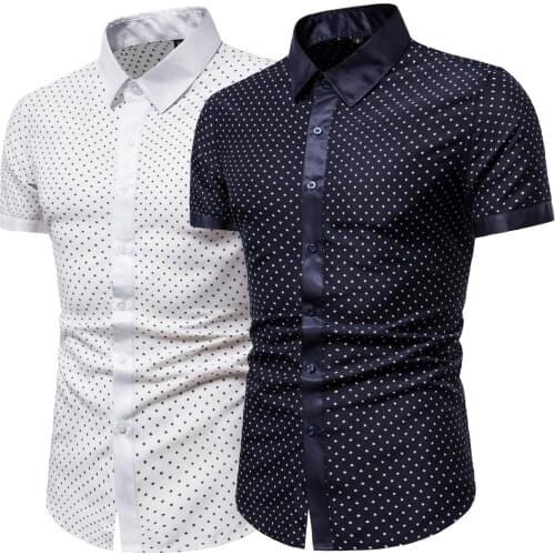 New short-sleeved shirt with five-pointed print mens shirt