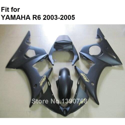 Bodyworks Fairing Kit For YAMAHA R6 2003 2004 2005 Classic Black Fairings YZF R6 03 04 05 HZ55