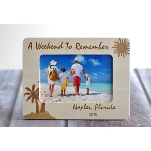 Personalized Wood Burned family Picture Engraved Frames, Customized Gifts Summer Vacation Frame Family Vacation Birthday Gifts