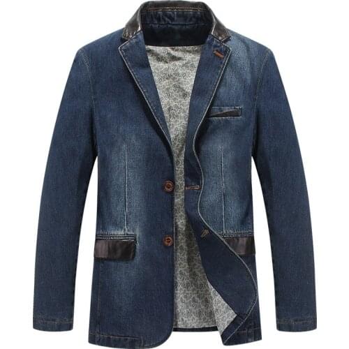 Casual Denim Jacket Men Cotton Coat 3XL 4XL Male Brand-Clothing Stylish Spring Autumn Blazer Suit Jeans Jacket Men Dropshipping