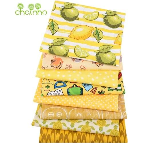 Plain Cotton Fabric,8pcs Patchwork Cloth,Yellow Color Of Handmade DIY Quilting&Sewing Crafts,Cushion,Bag Textile Material