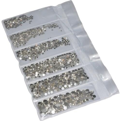 1584pcs SS4 - SS16 Mix Size Colorful Nail Art Rhinestones Hot Selling Glass Non Hotfix Flatback Rhinestones For DIY Decoration