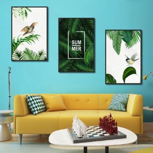 Nordic Decoration Home Living Room Decoration Painting Green Plants Restaurant Simple Hanging Painting Sofa Background Wall