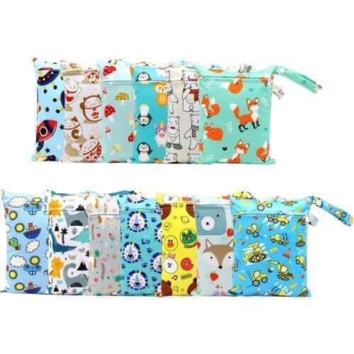 Mommy Diaper Bag For Baby Reusable Cloth Nappy Wet Bag Infant Portable Waterproof Stroller Dry Pail Pocket