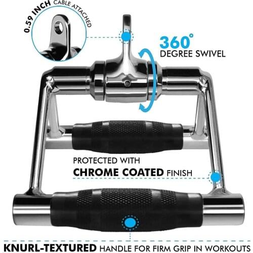 V Sharp Bar Push-down Cable Machine Double D Handle Attachments Strength Training Device Fitness Equipment Accessories