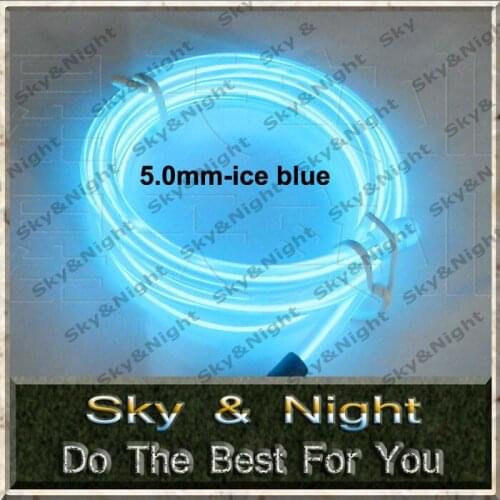 Hight quality 50M el wire tube 5.0mm +Inverter +Free shipping ten colors are available red/white/pink/orange/yellow/blue/green