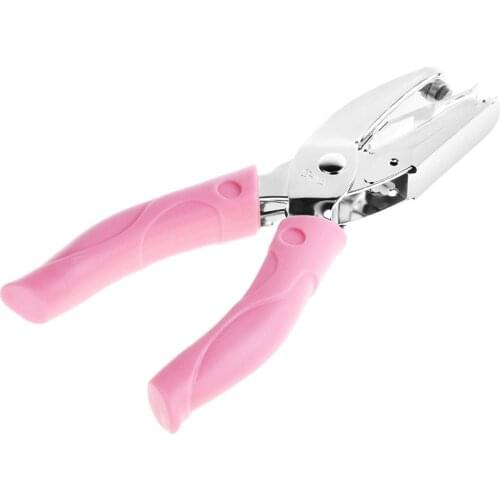 XRHYY Pink Handheld Metal Single Hole Paper Punch Puncher for DIY Craft (Heart Shape)