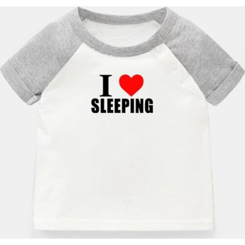 I Love Sleeping Cute I Love Mustache Gentleman Dad Newborn Baby T-shirts Toddler Graphic Raglan Color Short Sleeve Tee Tops