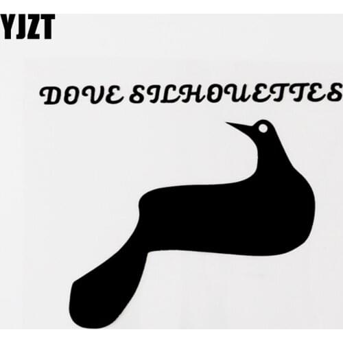 YJZT 13CM×10.4CM Beautiful Dove Silhouette Vinyl Decal Car Window Sticker Black/Silver 8C-0616