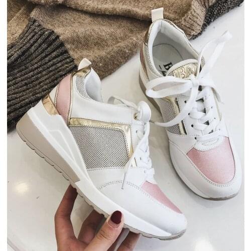 2020 hot Wedge Sneakers Shiny Bling Design Autumn Winter Elegant Women Shoes Platform Fashion Woman New Brand Casual Style