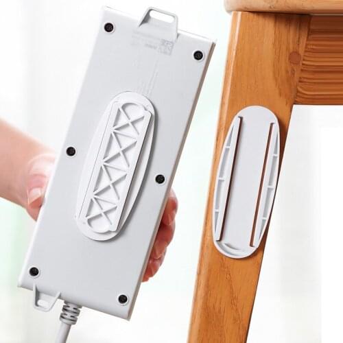 1pcs Wall-mounted Sticker Punch-free Plug Fixer Home Self-Adhesive Socket Fixer Cable Wire Organizer Seamless Power Strip Holder