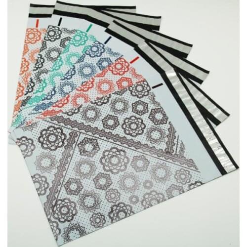 100pcs Flower 6 colors PE Mailing Self-seal Envelopes Poly Mailer Bag Pink Green Red Yellow Blue White Purple Express Resistant