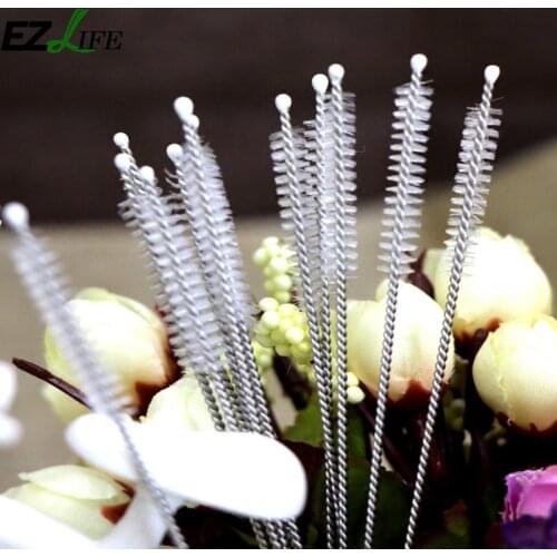 3/5/10/20/25pcs Baby Bottle Brush Milk Feeding Straw Wash Brush Stainless Steel Handle Spiral Soft Hair Bottle Cleaner Goupillon