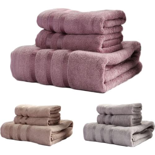 3 Pieces Bamboo Fiber Bath Towel Beach Shower Adults bathroom Face Washcloth Soft Pro-skin Serviette de bain High Grade