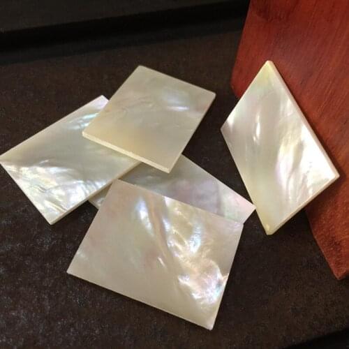 5Pieces 40mm /30mm/2mm White Natural Mother of Pearl Shell DIY Musical Instrument Accessories And Crafts Inlay Carved Material