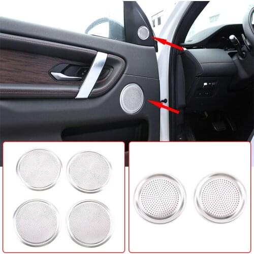 Car Door Audio Speaker Tweeters Net Cover Trim AluminumAlloy Silver For Land Rover Discovery Sport 2020 Car Accessories Interior
