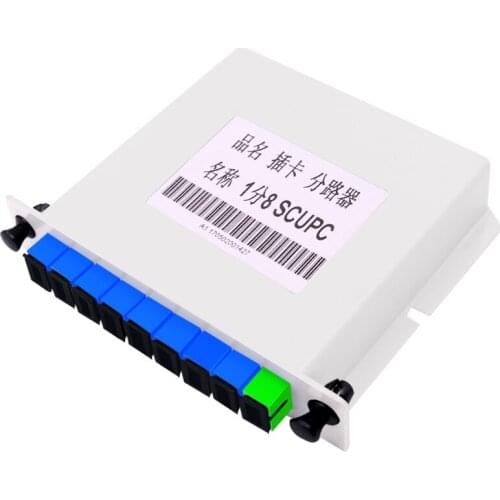 Free Shipping 1:8 Fiber Optical PLC Splitter SC/UPC 1x8 LGX Box Cassette Card Inserting PLC splitter Module