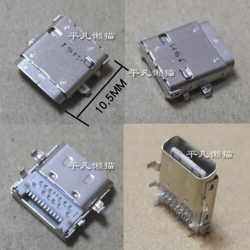 Free shipping notebook Type-C 24 pin 12 pin pin L=10.5MM oblique port power connector charging head