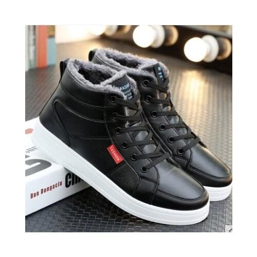 2018 NEW Ankle boots men black large siae 6-11.5 winter boots men shoes warm fur snow boots men wear-resistant Snow Boots