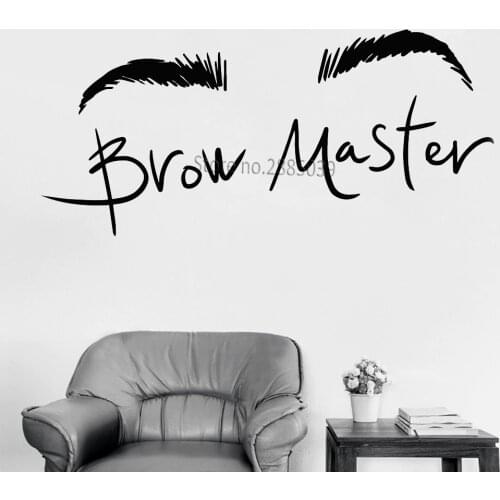 Eyebrows Brow Master Quote Vinyl Wall Stickers Beauty Salon Sticker Wallpapers Home Decor Poster Art Wall Decals Creative LC995