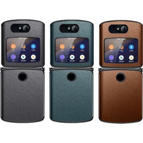 For Moto Rola Razr 5G Fashion Phone Leather Cover Case Foldable Phone Cover Anti-sweat Anti-slip Protection Cases