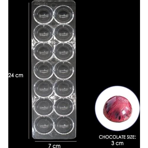 DIY 14 Cavities 3D Sphere Ball Shaped Hard Polycarbonate Moulds Mold For Chocolate Candy Baking Pastry Tools