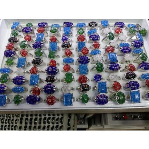 Europe alloy crystal glass open mouth ring mixed model with color box