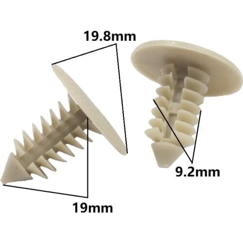 Car interior ceiling cover brown fastener retainer rivets push in 9mm hole auto roof liner trunk lining fixed clips