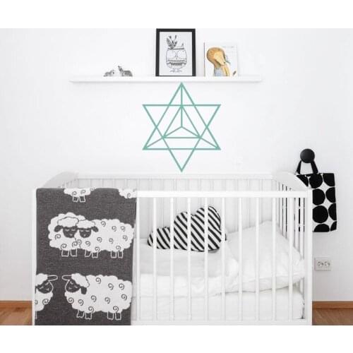 Geometric Shaped Wall Decal Abstract Vinyl Wall Sticker Kids Room Unique Nursery Art Design Creative Wall Decals Removable LC014