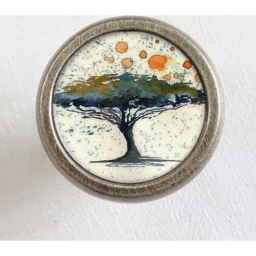 Art tree -Crystal Dresser Knob Drawer Knobs / Drawer Knobs Antique Bronze / French Cabinet Handles Pull Knob Ornate / Furniture