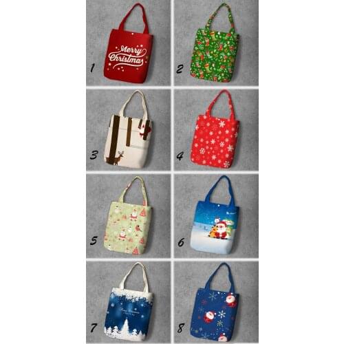 IVYYE Christmas Series Fashion Anime Foldable Canvas Shopping Bag Casual Shoulder Bags Customized Tote Handbag Lady Girls New