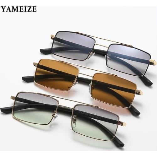 Classic Retro Rectangle Sunglasses Women Luxury Glasses Lady Luxury Steampunk Metal Sun Glasses Vintage Oculos De Sol Feminino