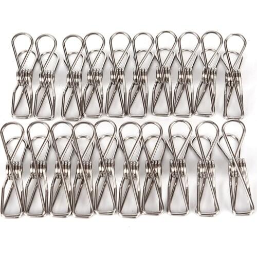 Hot Sale 20Pcs Stainless Steel Clothes Pegs Hanging Clothes Pins Beach Towel Clips Household Bed Sheet Clothespins Wholesale