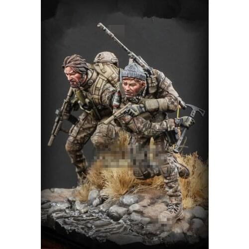 1:24 75mm Resin Figure Model Kit Unassambled Unpainted //16167 (2 FIGURES WITH BASE)