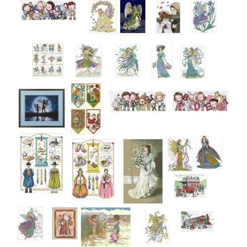 Angel girls Counted Cross Stitch 11CT 14CT 18CT DIY Cross Stitch Kits Embroidery Needlework Sets