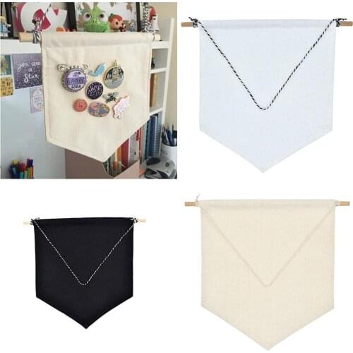 Nordic Style Kids Room Badge Display Hanging Cloth Pennant Brooch Organizer Three-color Brooch Display Pendant Wall Decoration