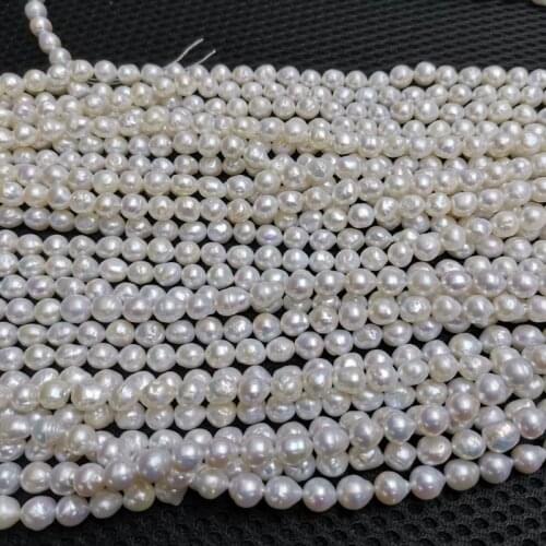 10 strands Natural rare 7-8mm light gray white freshwater baroque pearl strings