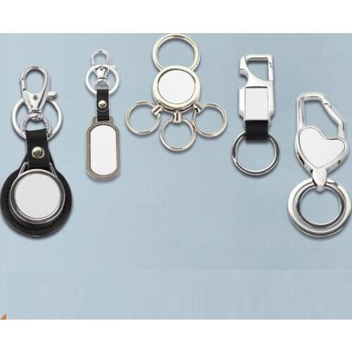 Blank key ring for sublimation key chains jewelry for heat transfer blank material wholesale 6styles
