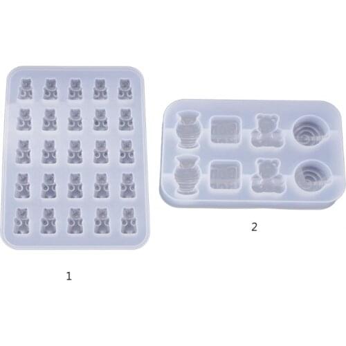Crystal Epoxy Resin Mold Bear Candy Pendant DIY Crafts Casting Silicone Mould