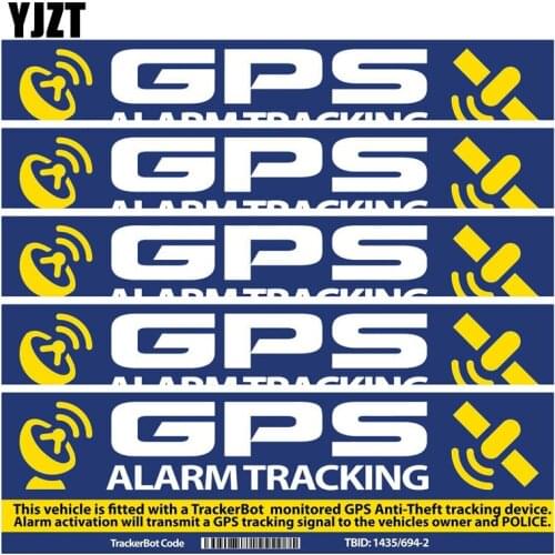 YJZT 15CM*4.3CM 5X Reflective Car Sticker GPS ALARM TRACKING Sign Warning Mark C1-7593