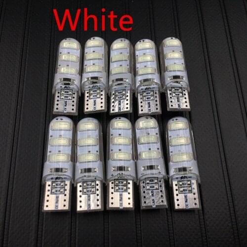 T10 W5W 6 SMD 5730 Car Led Silicone Light Silica Gel Waterproof Wedge Bulb Parking Lamp 6SMD 5630 LED White Color