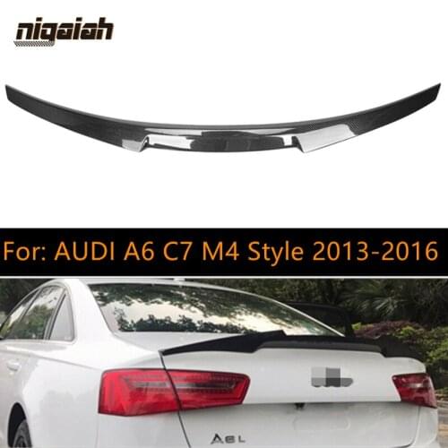 A6 Rear Spoiler Real Carbon Fiber Spoiler For Audi A6 C7 Coupe M4/V Style Car Trunk boot spoiler 2013-2016
