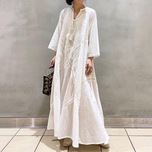 2021 Summer Floral Woman Dress O-neck Patchwork Lace-Up Print Long Sleeve Casual Office Lady Pullover Solid Color Female Dresses