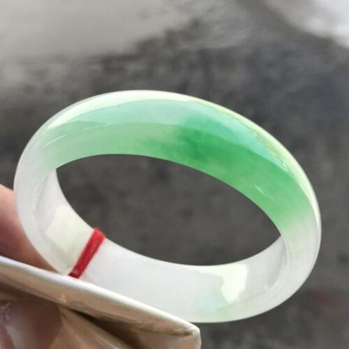 Zheru jewelry natural Myanmar jade bicolor 54mm-64mm green bracelet elegant princess bracelet best gift