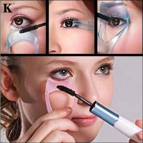 1x Eyelash Comb Practical Makeup Eye 3 in 1 Mascara Eyelash Applicator Guide Card Comb