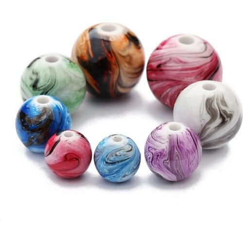 100 / bag DIY handmade beads accessories Write an ink painting beads Bracele necklace beads