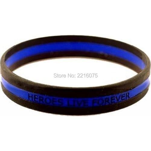 1000pcs triband Heroes Live Forever Thin Blue Line silicone wristband rubber bracelets free shipping by DHL express