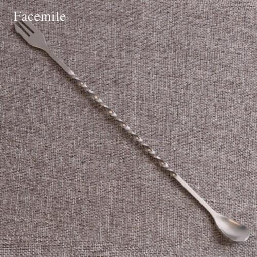 26CM Stainless Steel Drink Cocktail Mixer Bar Muddler Spoon Puddler Stirring Spoon Swizzle Stick Whisk Mixing Tool 54014 Gift